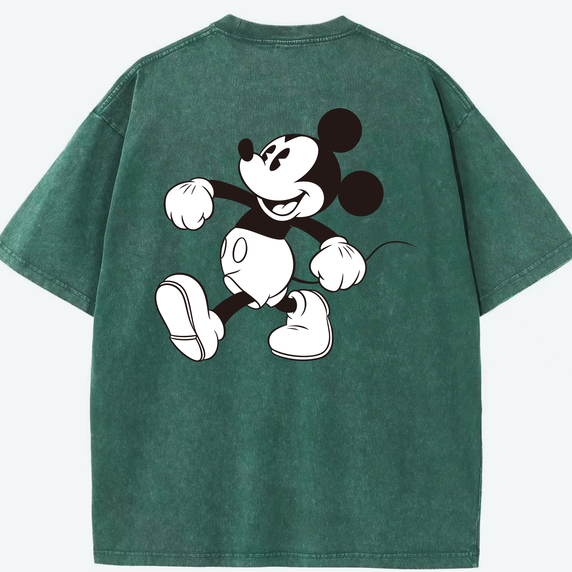 （画像用） ミッキーマウス Mickey Mouse 綿100% ヴィンテージ風 半袖Tシャツ（背面プリント）